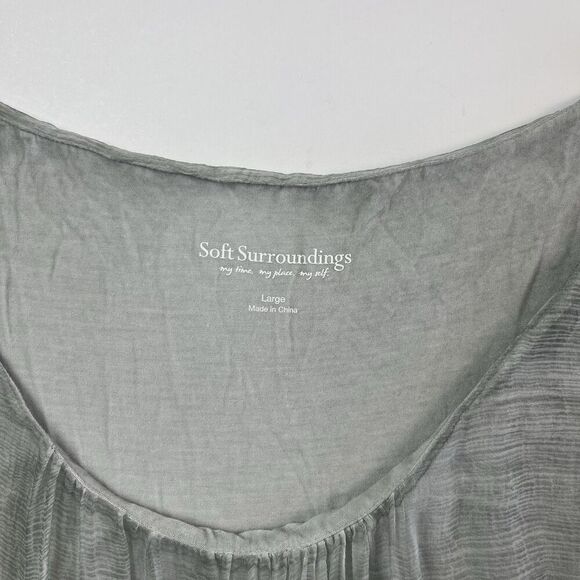 Soft Surroundings Sopfia Silk Embroidered Tunic L Festival Fairy Grunge Whimsy - Picture 4 of 9